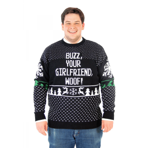 Home Alone Buzz Your Girlfriend Woof Plus Size Ugly Xmas Sweater 2X 3X