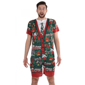 Ugly Christmas Sweater Men's Romper