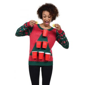 Women's Beer Pong Tipsy Elves Ugly Christmas Sweater