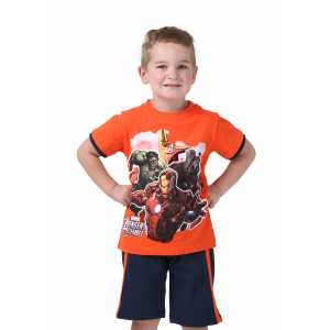 Avengers Orange Toddler Tee with Shorts