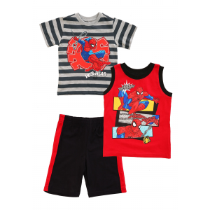 3 Piece Toddler Spider-Man Web Head Shirt, Tank and Short Set