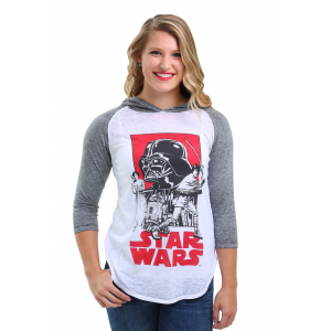 Star Wars Group Shot Juniors Hooded Raglan Shirt