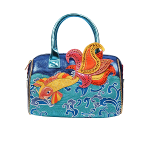 'Pescado Oro' Koi Fish Irregular Choice Turquoise Handbag