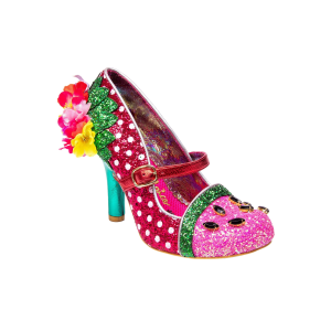 "Crimson Sweet" Irregular Choice Pink/Green Heels