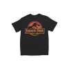 Jurassic Park Outline on Black T-Shirt