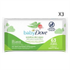 Dove Baby Sensitive Skin Wipes 100% Plant Based Fibers 63 Wipes 3 Packs