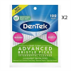 DenTek Advanced Bristle Picks Mouthwash Blast Mint 100 Picks 2 Packs