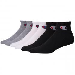 Champion Men's Logo Ankle Socks, 6-Pack - Various Patterns, L