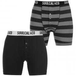 Soulcal Men's Boxers, 2-Pack - Various Patterns, S