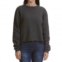 Soffe Women's Cropped Crew Neck Sweatshirt - Black, XL