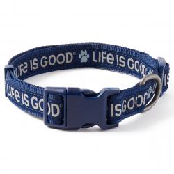 Life Is Good Paw Dog Collar - Blue, M