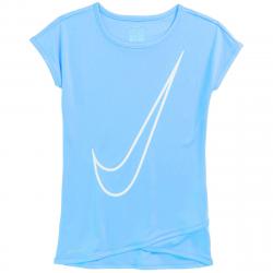 Nike Little Girls' Crossover Swoosh Short-Sleeve Tunic Top - Blue, 6
