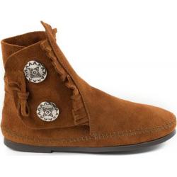 Minnetonka Women's Two Button Boot Brown Suede