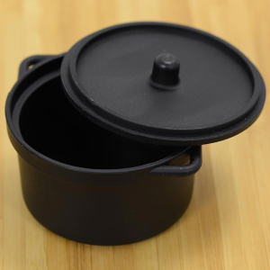 Cooking Pots - Black Plastic - 30 units - mini