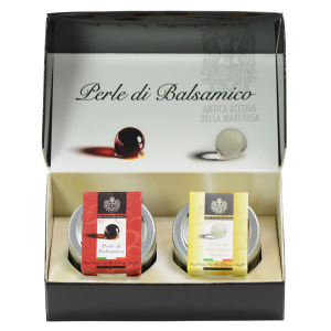 Gift Box: White Balsamic Pearls and Balsamic Pearls - 2 jars - 1.7 oz each