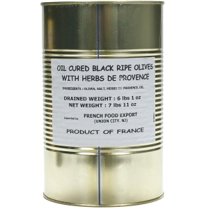 Oil Cured Black Ripe Olives with Herbs de Provence - 7 lbs 11 oz can