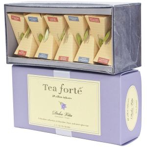 Tea Forte Dolce Vita Collection - Ribbon Box, 20 Infusers - 20 Infuser Ribbon Box Tea Forte Dolce Vita Collection - Ribbon Box, 20 Infusers - 20 Infuser Ribbon Box