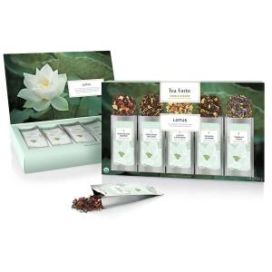 Tea Forte Lotus Loose Leaf Tea Single Steeps - Organic - 15 Single Steep Pouches
