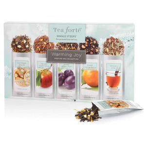Tea Forte Warming Joy Sampler Loose Leaf Tea Single Steeps - 15 Single Steep Pouches
