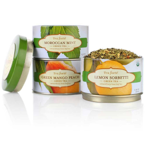 Tea Forte Trio Green Teas - Loose Leaf Tea - 3 Canisters, 30 Servings Each