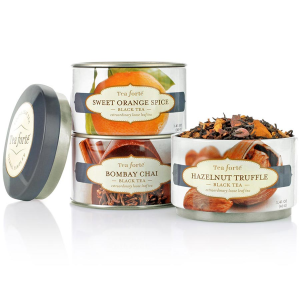 Tea Forte Trio Black Teas - Loose Leaf Tea - 3 Canisters, 30 Servings Each