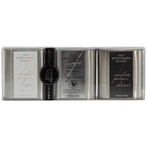 Italian Extra Virgin Olive Oil Set - Leggero, Equilibrato, Intenso - 1 set (3 tins, 3.38 fl oz ea)