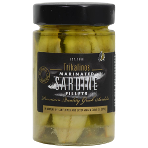 Greek Sardine Fillets Marinated in Sunflower and Extra Virgin Olive Oil - 7 oz jar