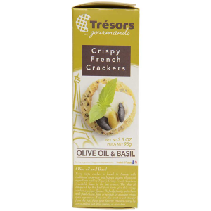 French Crispy Waffle Crackers with Olive Oil and Basil - 3.3 oz box