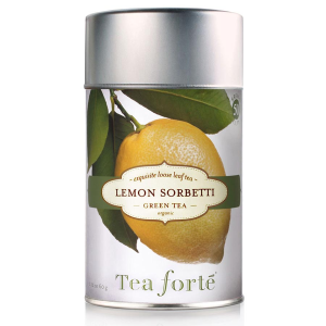 Tea Forte Organic Lemon Sorbetti Green Tea - Loose Leaf Tea - 50 Servings Canister
