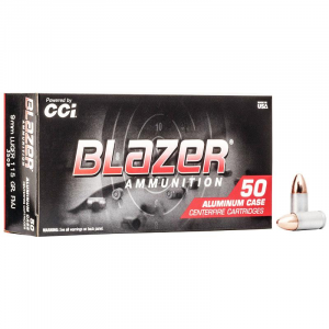 CCI Blazer Aluminum Handgun Ammunition 9mm Luger 115 gr. FMJ 1145 fps 50/ct