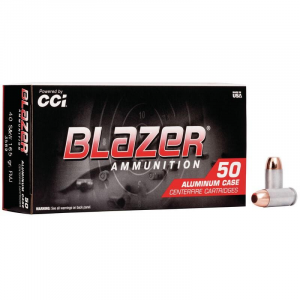 CCI Blazer Aluminum Handgun Ammunition .40 S&W 165 gr FMJ 1100 fps 50/ct
