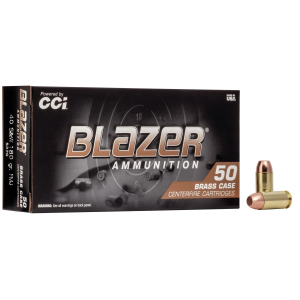 Cci CCI Blazer Brass Handgun Ammunition .40 S&W 180 gr FMJ 985 fps 50/ct - $18.49 at Natchez Shooting & Outdoors