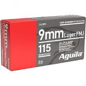 Aguila Handgun Ammuntion 9mm Luger 115 gr FMJ 1150 fps  1000/ct Case