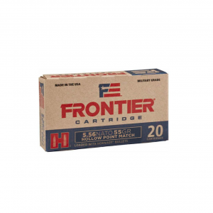 Hornady Frontier NATO Rifle Ammunition 5.56mm 55 gr HP-MATCH  500/ct Case (25-20/ct Boxes)