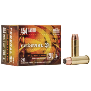 Federal Fusion Handgun Ammunition .454 Casull 260 gr FFSN 1350 fps 20/box