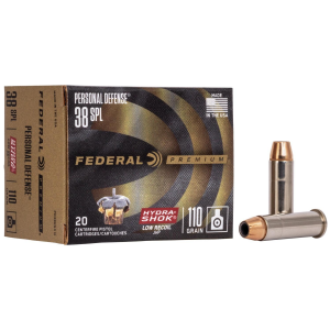 Federal Premuim Personal Defense Handgun Ammunition .38 Spl 110 gr JHP 980 fps 20/box