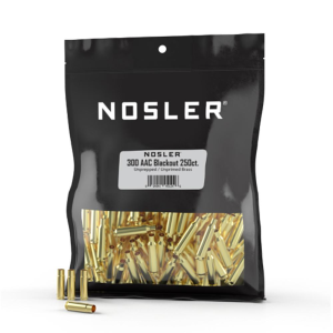 Nosler Unprimed Unprepped Brass Rifle Cartridge Cases .300 AAC Blackout 250/ct  (BULK)