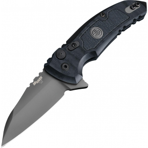 Hogue SIG X1-MicroFlip Tactical Flipper: 2.75" Wharncliffe Blade - Grey Cerakote Finish, Solid Black G10 Frame