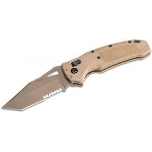 Hogue Sig Sauer K320 M17 Serrated Folding Knife - Tanto ABLE Lock Coyote Tan PVD - 3 1/2" Blade