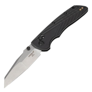Hogue-Knife Hogue Deka Manual Folder Knife 3 1/4" Wharncliffe Blade Black and Silver - $157.46 at Natchez Shooting & Outdoors