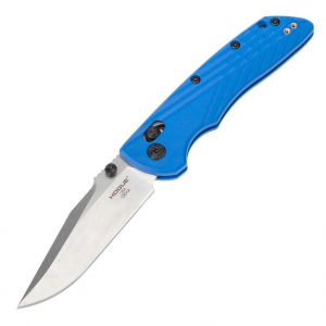 Hogue Deka Manual Folder Knife 3 1/4" Clip Point Blade Blue and Silver