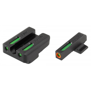 Truglo TFX Pro Tritium/Fiber-Optic Day/Night Sights Fit FNH FNP-40|FNX-40|FNS-40|FNS-40 Compact - Orange Outline Front/Rear Green