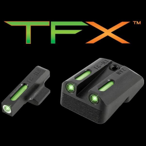 Truglo TFX Tritium/Fiber-Optic Day/Night Sights Fits Novak LoMount cut .270 Front / .500 Rear (1911 3_ Officers & 4.25_ Commander 9mm / .40S&W) - Whit