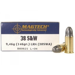 MagTech Handgun Ammunition .38 S&W 146 gr LRN 686 fps 50/box