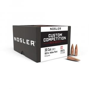 Nosler Custom Competition Bullets .30 cal .308" 168 gr HPBT 250/ct