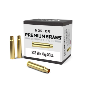 Nosler Unprimed Brass Rifle Cartridge Cases .338 Win Mag 50/ct