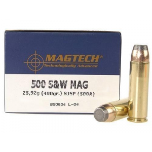 MagTech Handgun Ammunition .500 S&W 400 gr JSP 1608 fps 20/box