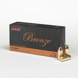 PMC Bronze Handgun Ammunition .45 ACP 230 gr. FMJ 830 fps 50/ct