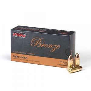 PMC Bronze Handgun Ammunition 9mm Luger 124 gr FMJ 1110 fps 50/ct