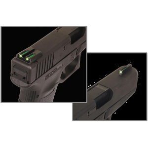 Truglo Truglo TFO Tritium/Fiber-Optic Day/Night Sights Fits Glock Slimline Models 42/43/43x/48 Set Sights Green Front / Green Rear - $69.99 at Natchez Shooting & Outdoors